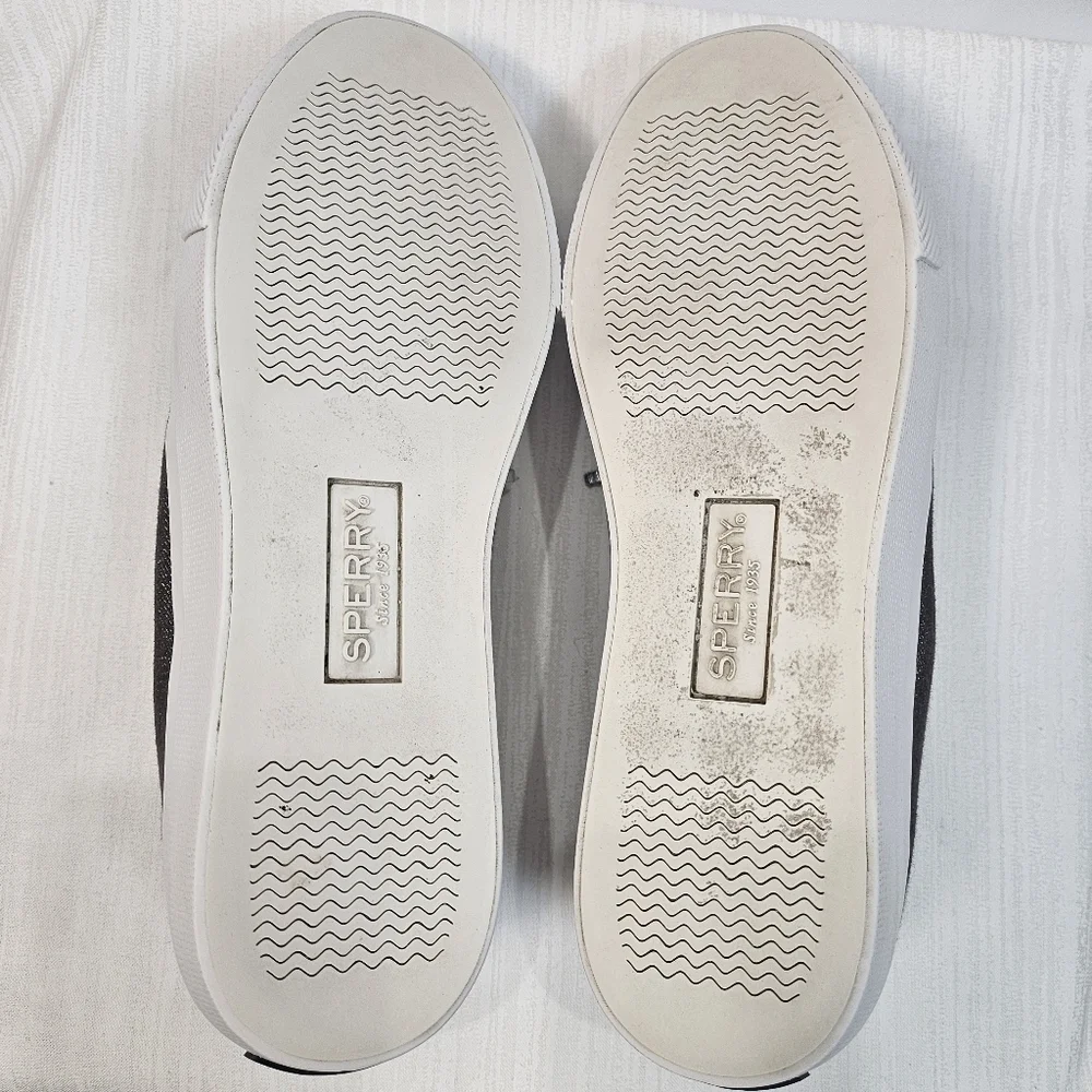 Sperry Top Sider Sky Sail Metallic Gray Sneakers